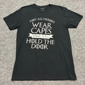 6Teeniners Authentic Not All Heroes Wear Capes Shirt Size L Black Short Sleeve